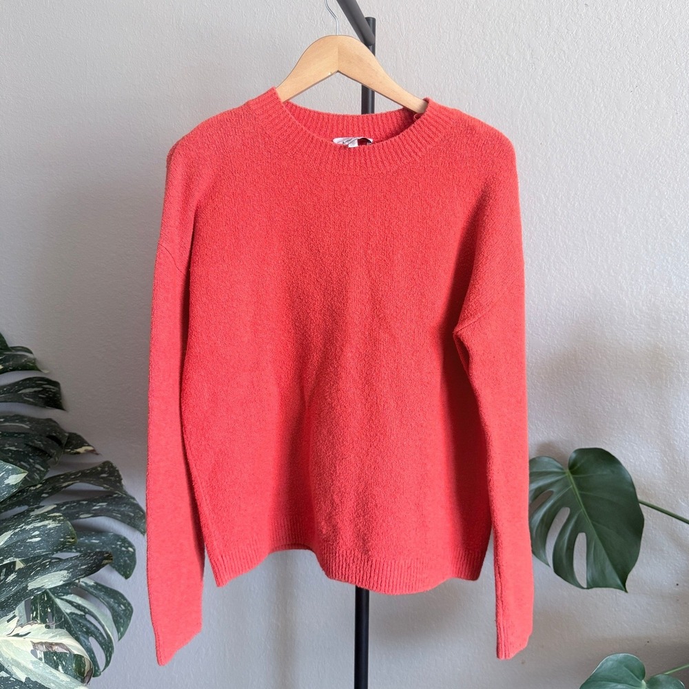 & Other Stories Paris Atelier Red Boucle Knit Crewneck Sweater Medium US M